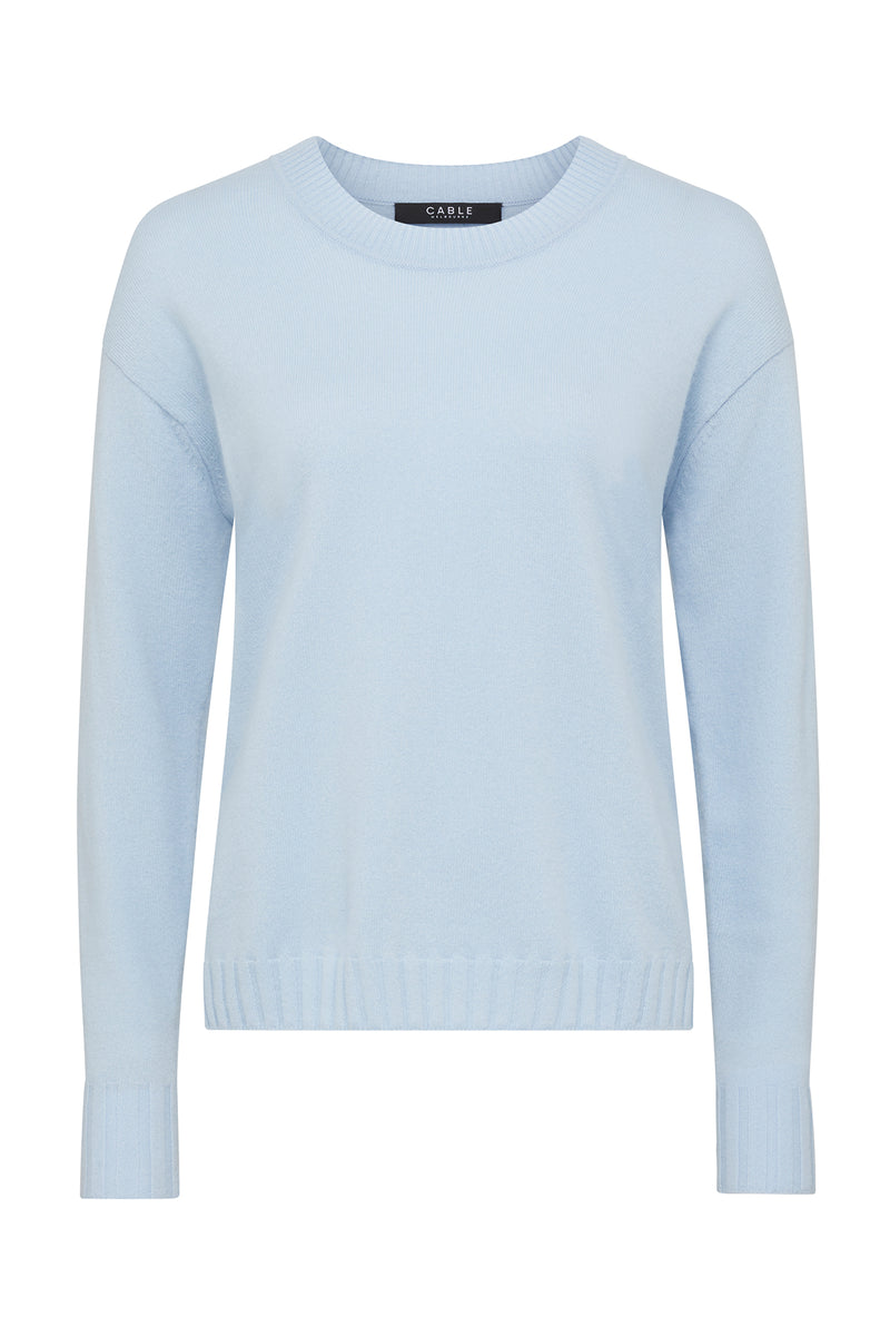 Cashwool Crew Jumper - Blue-Jumpers-Cable Melbourne
