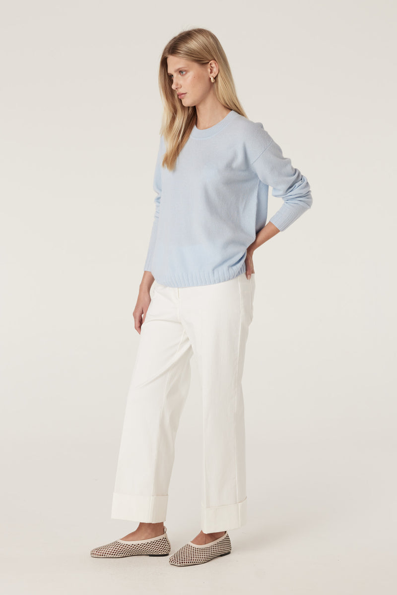 Cashwool Crew Jumper - Blue-Jumpers-Cable Melbourne