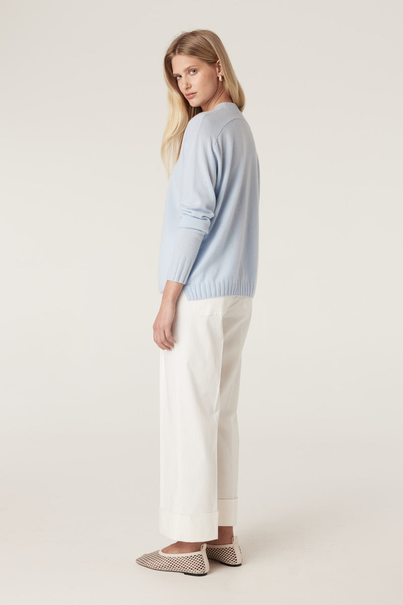 Cashwool Crew Jumper - Blue-Jumpers-Cable Melbourne