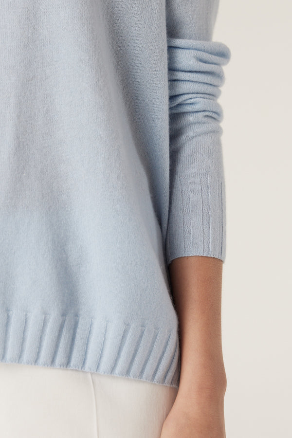 Cashwool Crew Jumper - Blue-Jumpers-Cable Melbourne