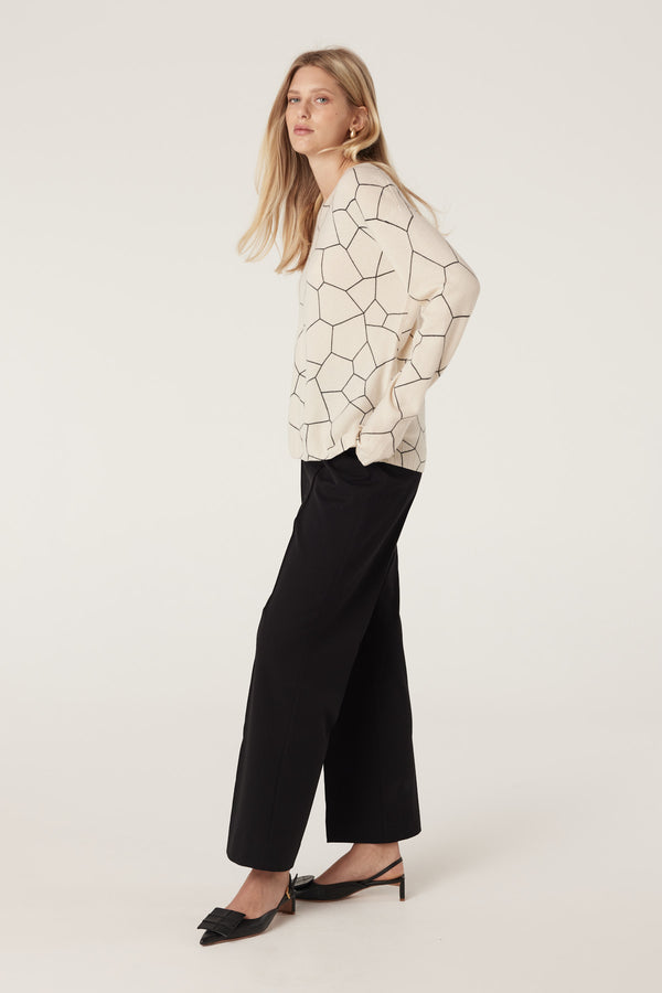 Cashwool Print Crew Jumper - Scale Print-Jumpers-Cable Melbourne
