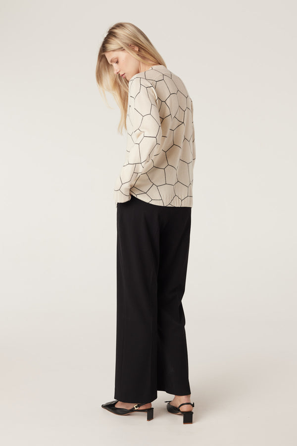 Cashwool Print Crew Jumper - Scale Print-Jumpers-Cable Melbourne