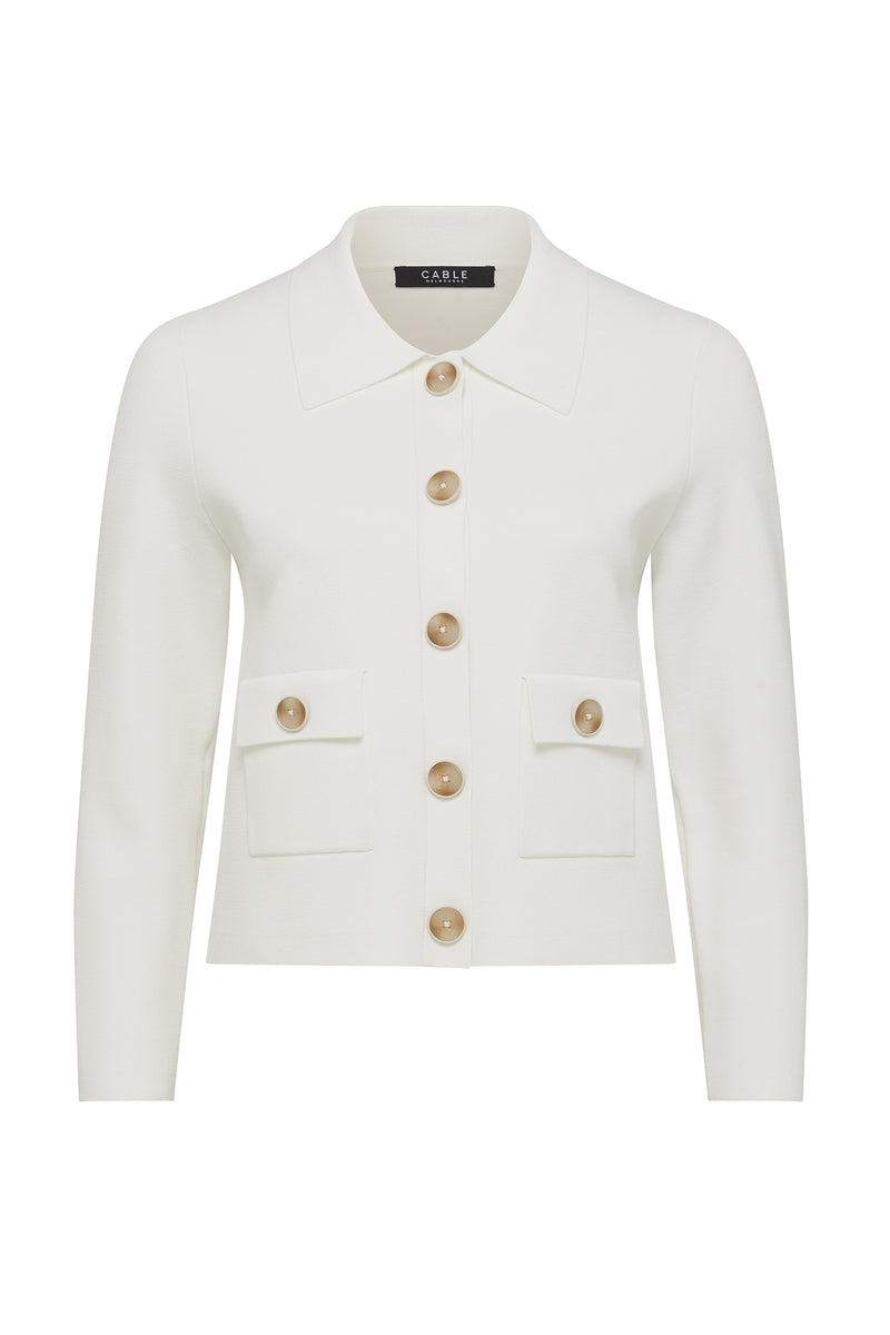 Villa Crepe Jacket - White-Jackets-Cable Melbourne