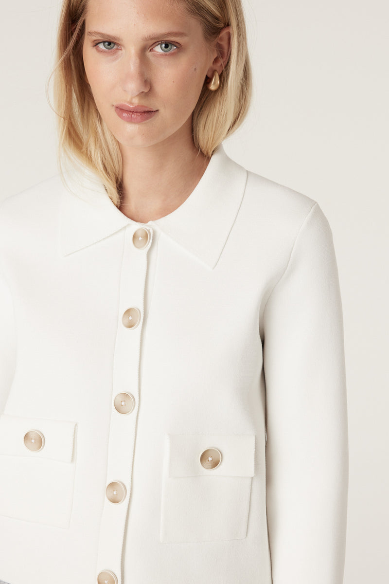 Villa Crepe Jacket - White-Jackets-Cable Melbourne