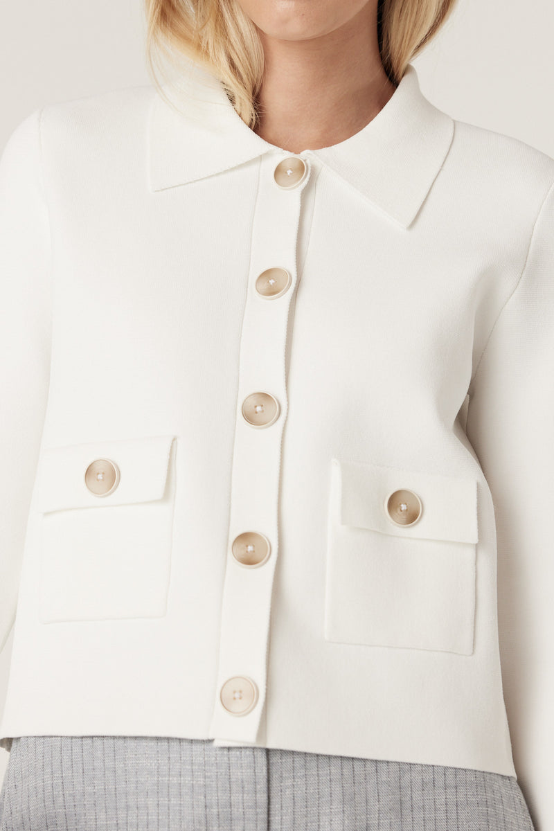 Villa Crepe Jacket - White-Jackets-Cable Melbourne