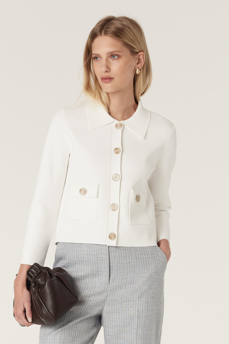 Villa Crepe Jacket - White-Jackets-Cable Melbourne
