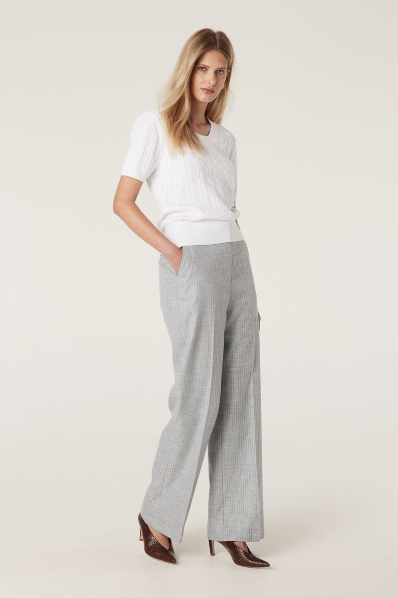 Heritage Cotton Cable Tee - White-Tops-Cable Melbourne