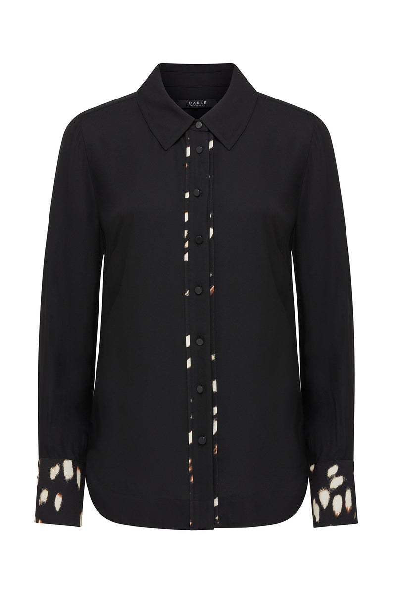 Francesca Shirt - Animal Spot-Tops-Cable Melbourne