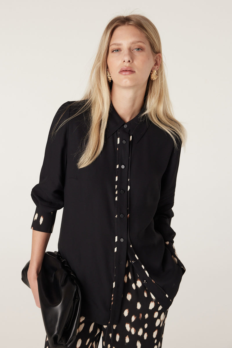Francesca Shirt - Animal Spot-Tops-Cable Melbourne