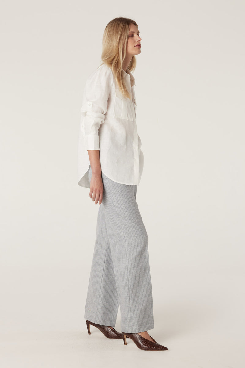 Sands Linen Shirt - White-Shirts-Cable Melbourne
