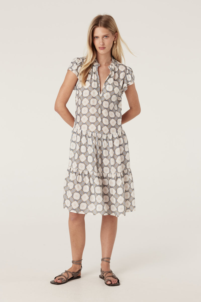 Sana Dress - Tile Print-Dresses-Cable Melbourne