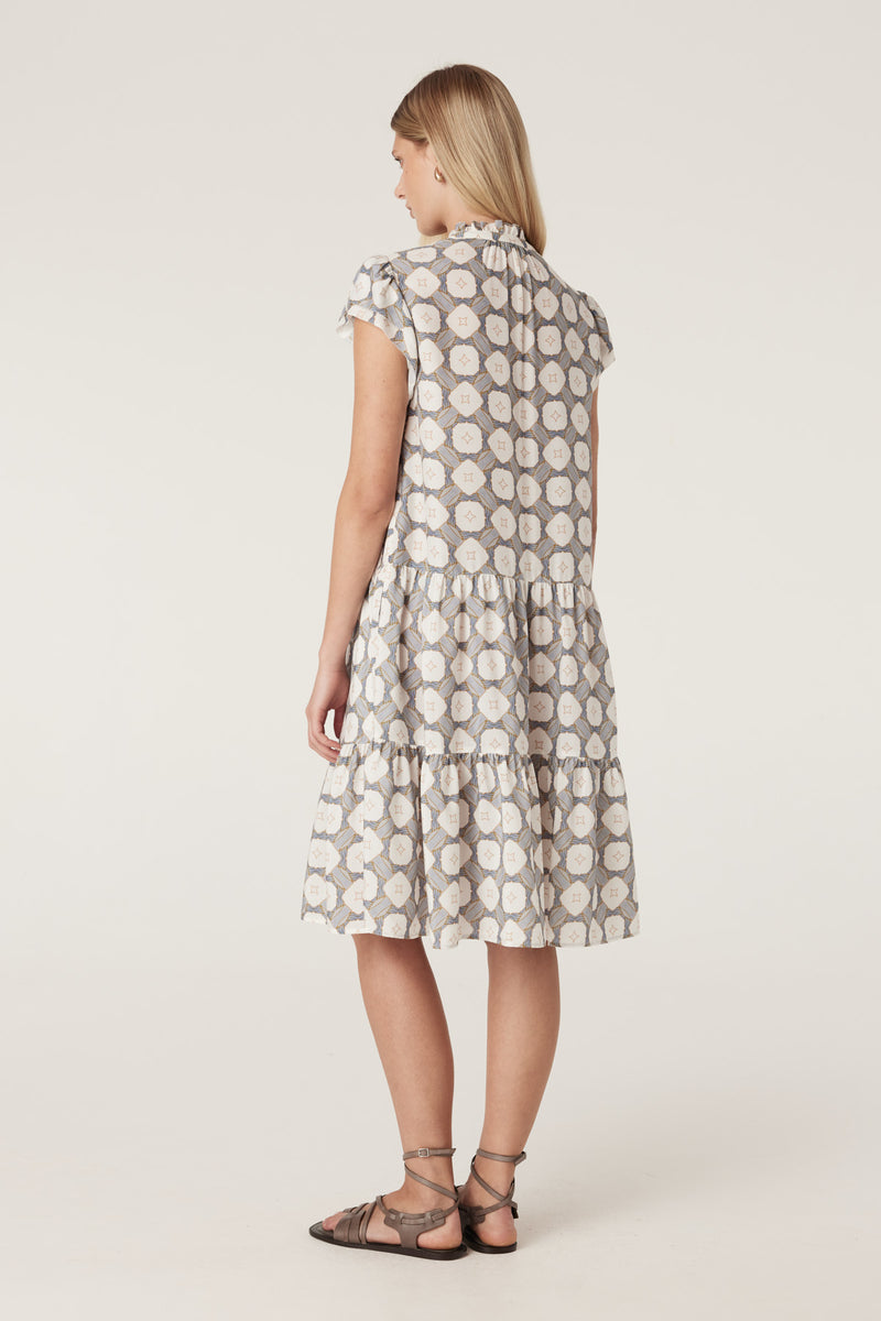 Sana Dress - Tile Print-Dresses-Cable Melbourne