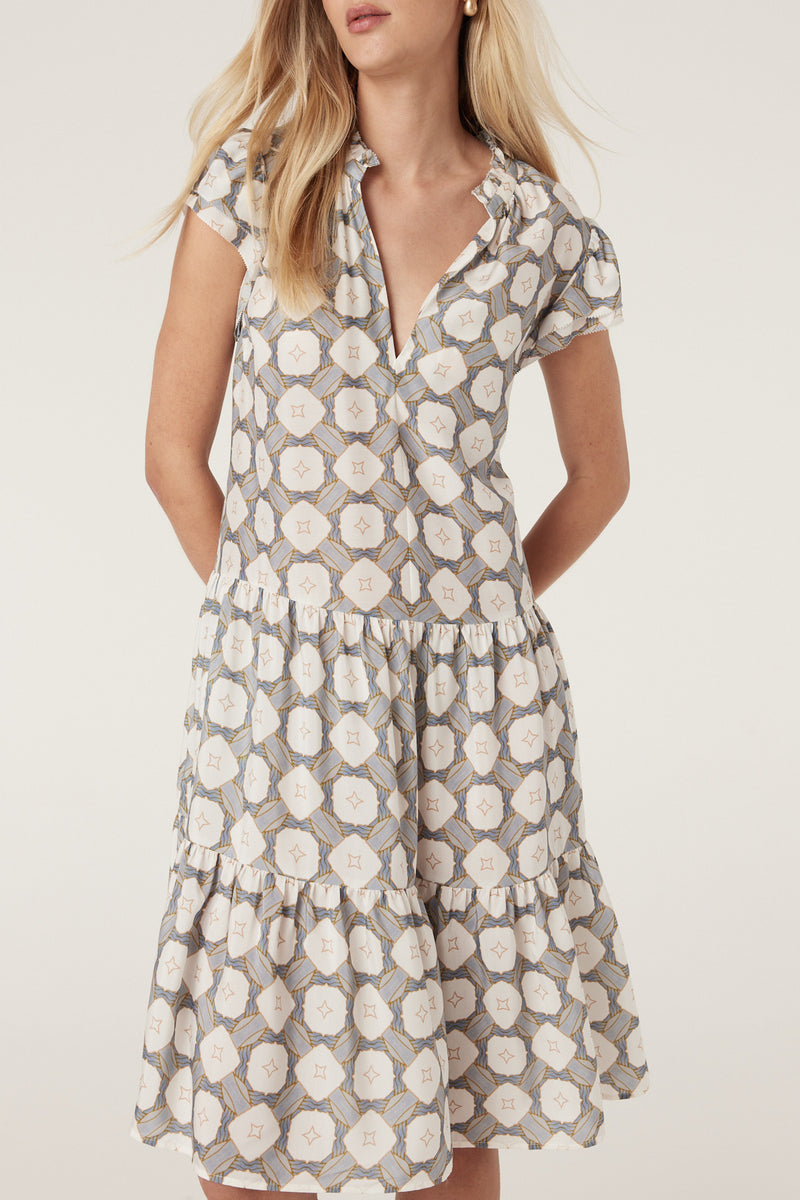 Sana Dress - Tile Print-Dresses-Cable Melbourne