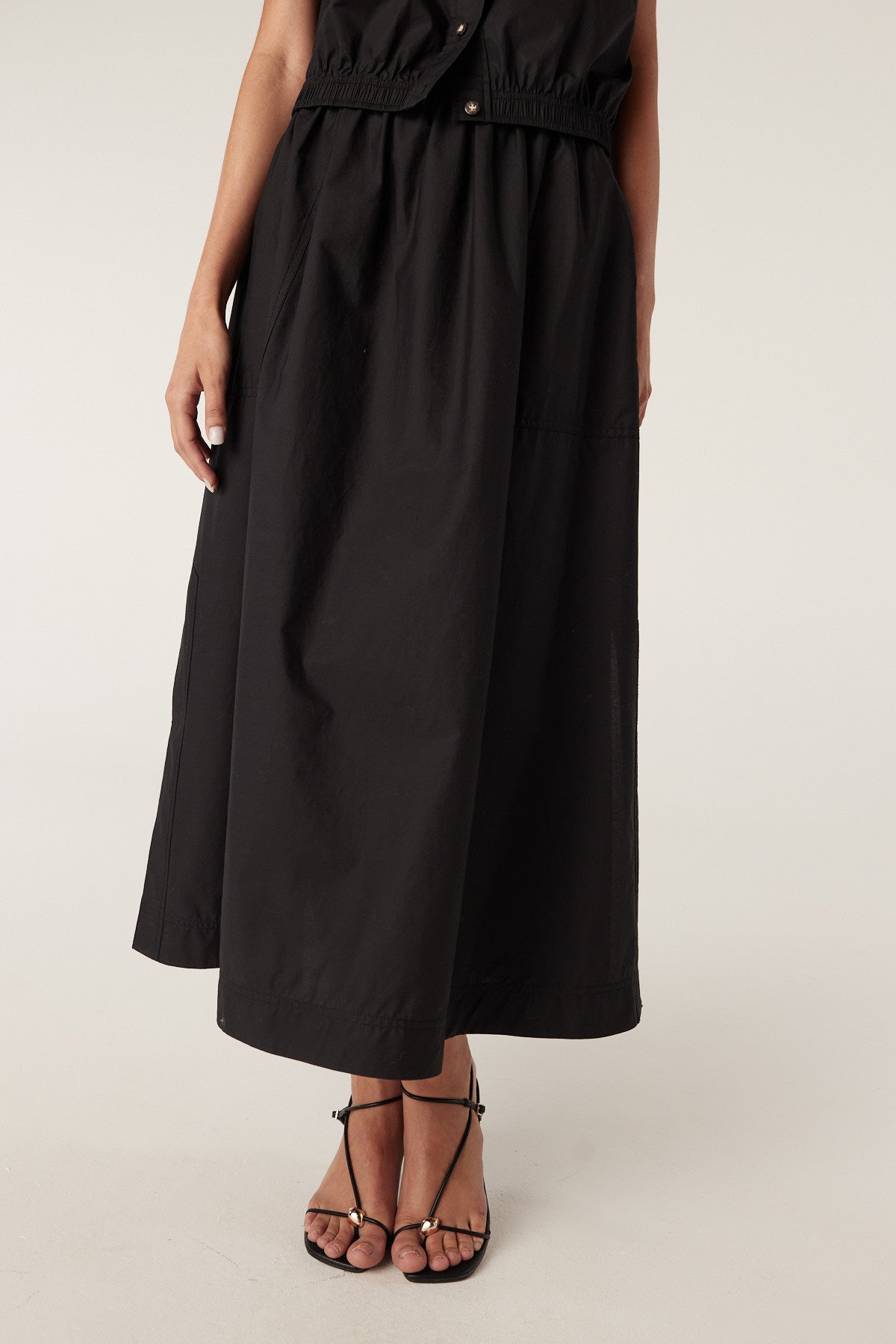 Mel gather skirt ブラック ANDMARY】Mel gather skirt