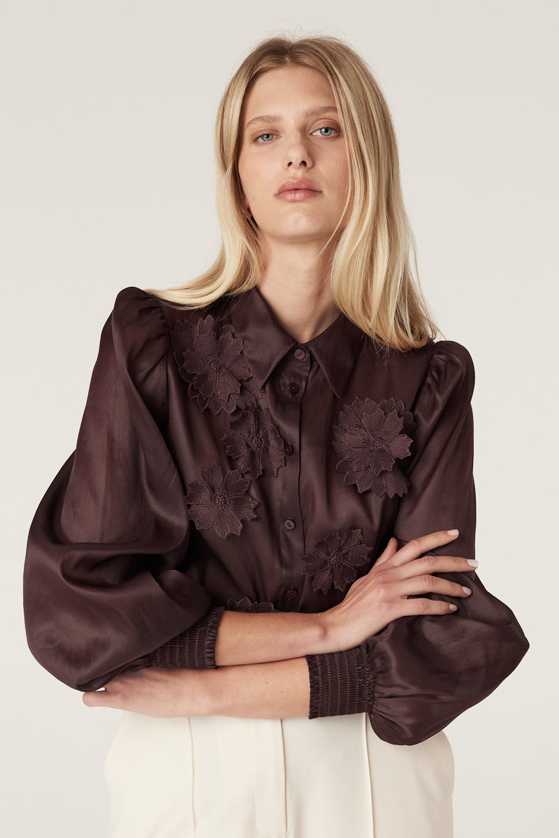 Mirage Blouse - Raisin-Tops-Cable Melbourne
