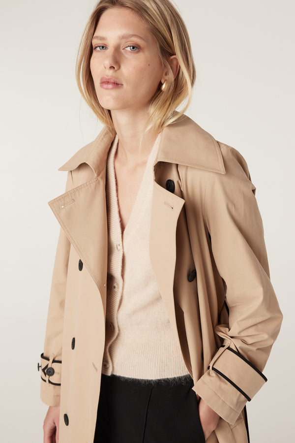 Sofia Spring Trench Coat - Biscuit-Jackets-Cable Melbourne