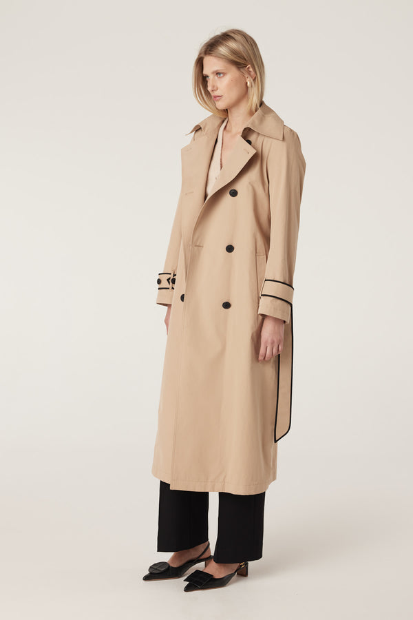 Sofia Spring Trench Coat - Biscuit-Jackets-Cable Melbourne