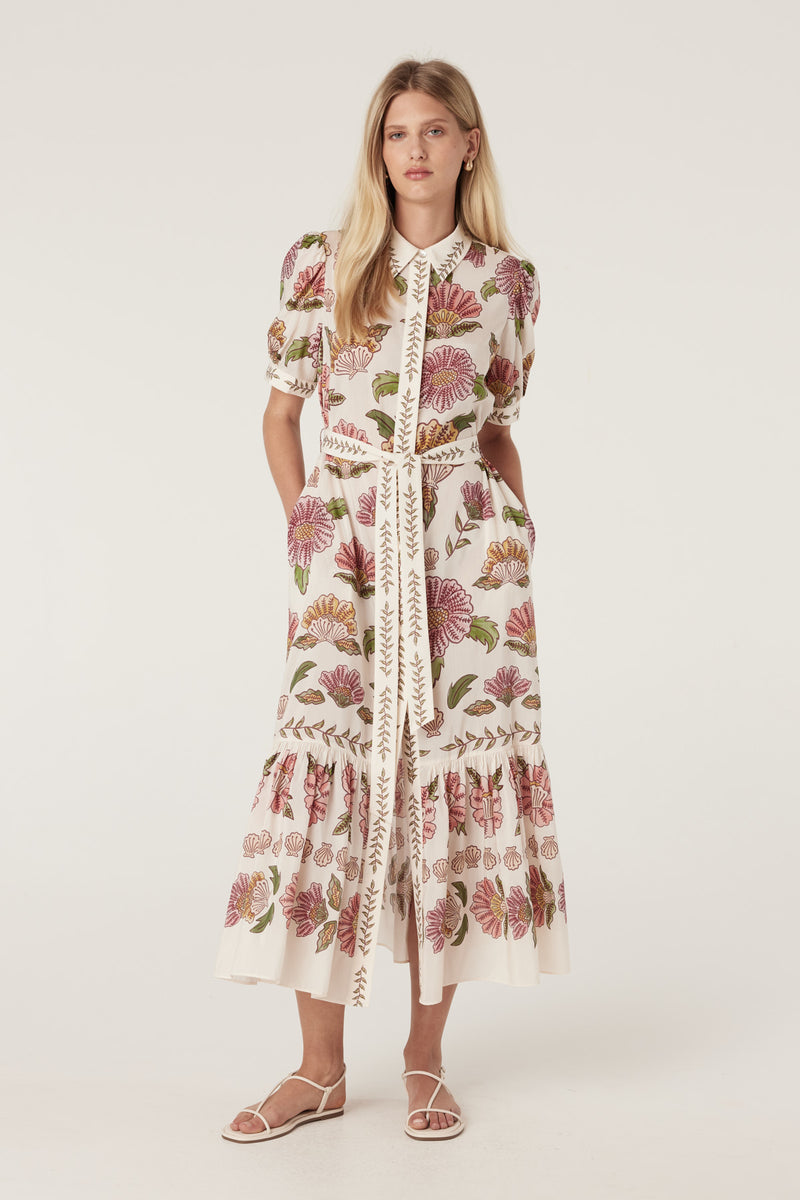 Evita Maxi Dress - Rosa Floral-Dresses-Cable Melbourne