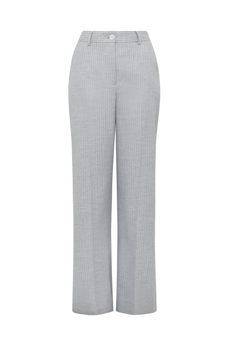 Ivy Linen Pant - Blue Pinstripe-Pants-Cable Melbourne