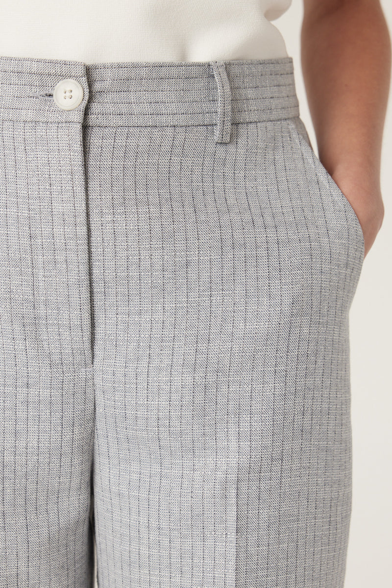 Ivy Linen Pant - Blue Pinstripe-Pants-Cable Melbourne