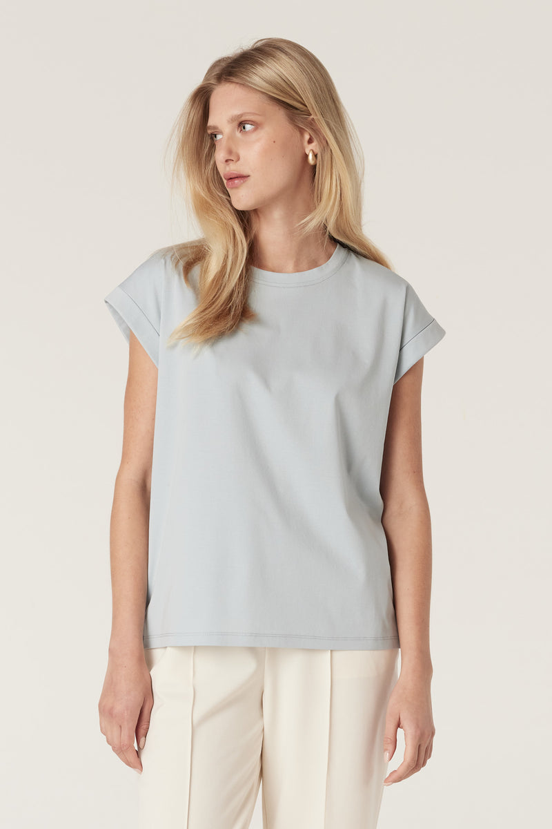 Pima Tee - Dusty Blue-Basics-Cable Melbourne