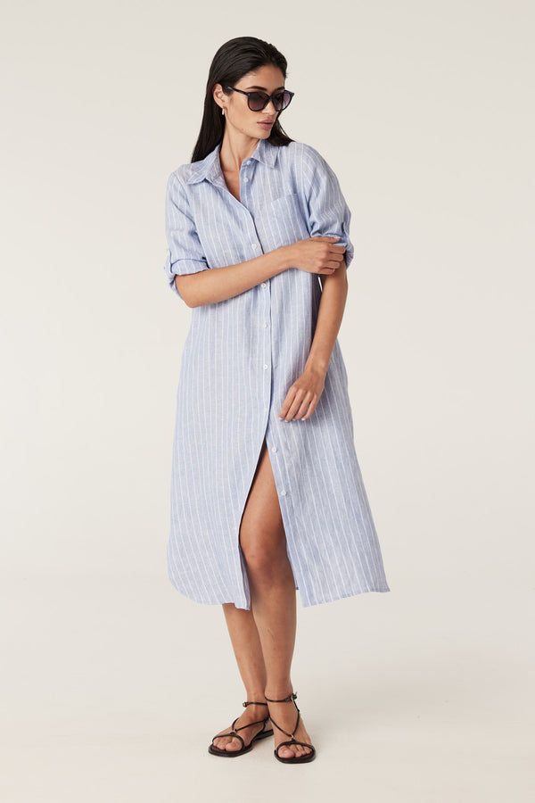 Pure Linen Shirt Dress