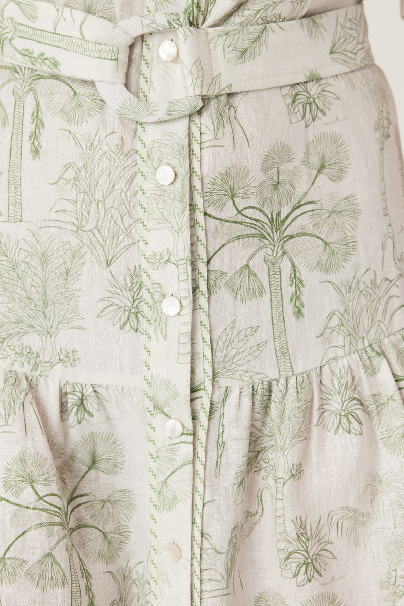 Gracie Linen Dress - Palm Print-Dresses-Cable Melbourne