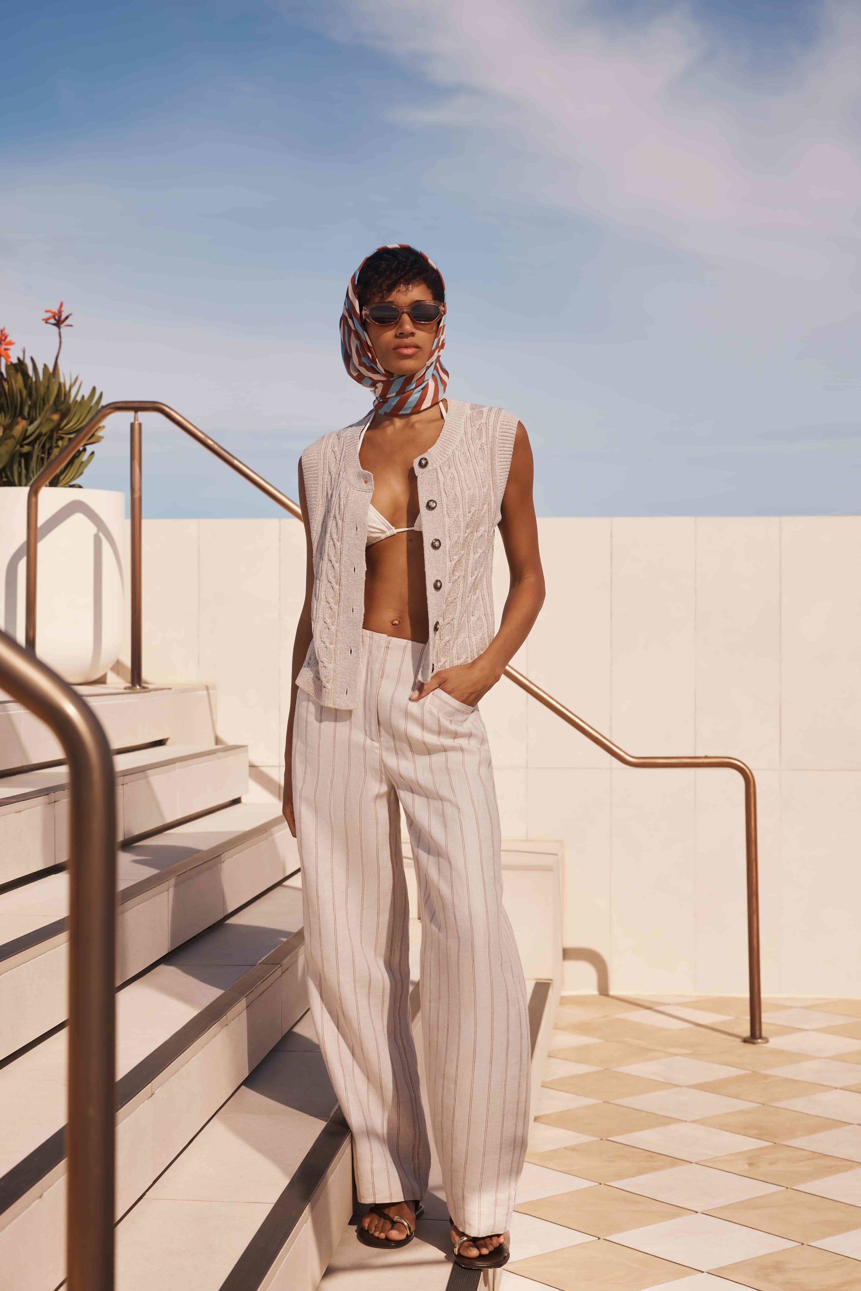 Savannah Linen Pant - Natural Stripe – Cable Melbourne