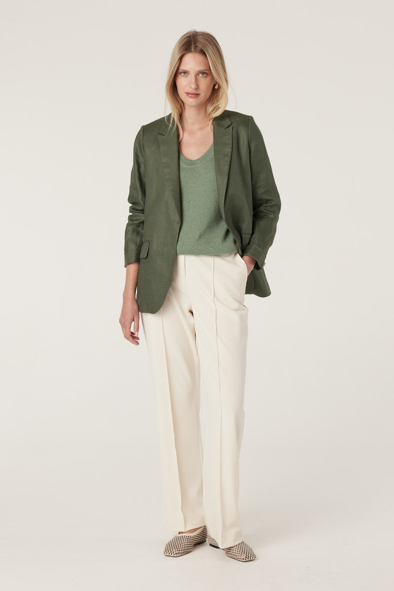 Cruz Linen Blazer Khaki Cable Melbourne cruz-linen-blazer-khaki-cable-melbourne