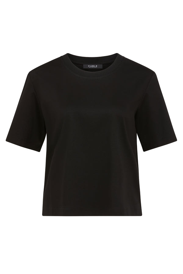 Pima Boxy Tee - Black-Basics-Cable Melbourne