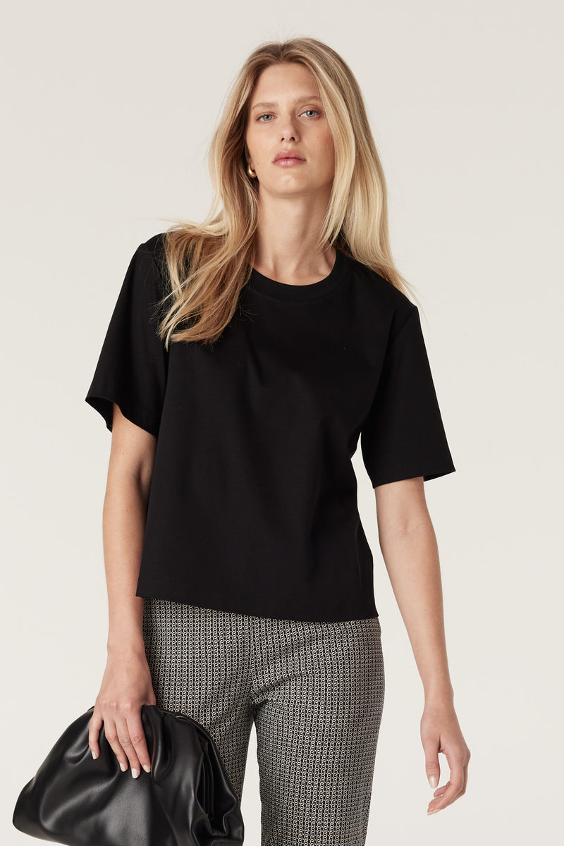 Pima Boxy Tee - Black-Basics-Cable Melbourne