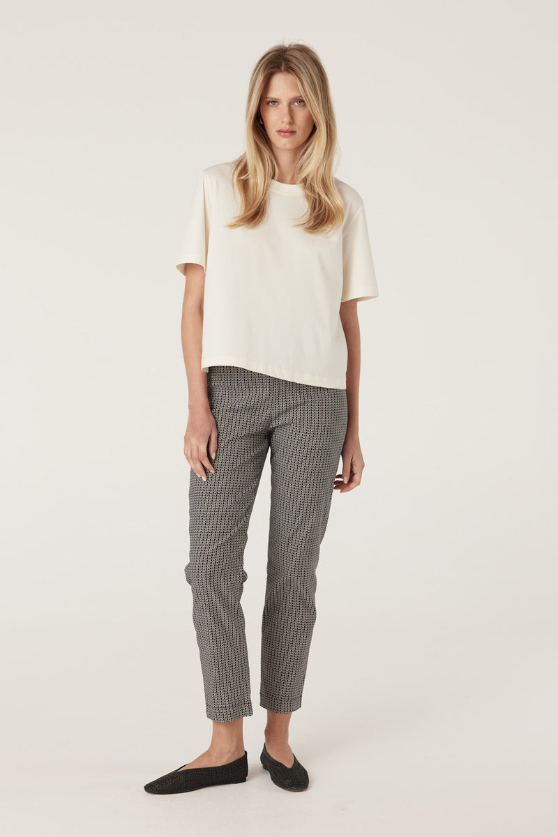 Pima Boxy Tee - Ecru-Basics-Cable Melbourne