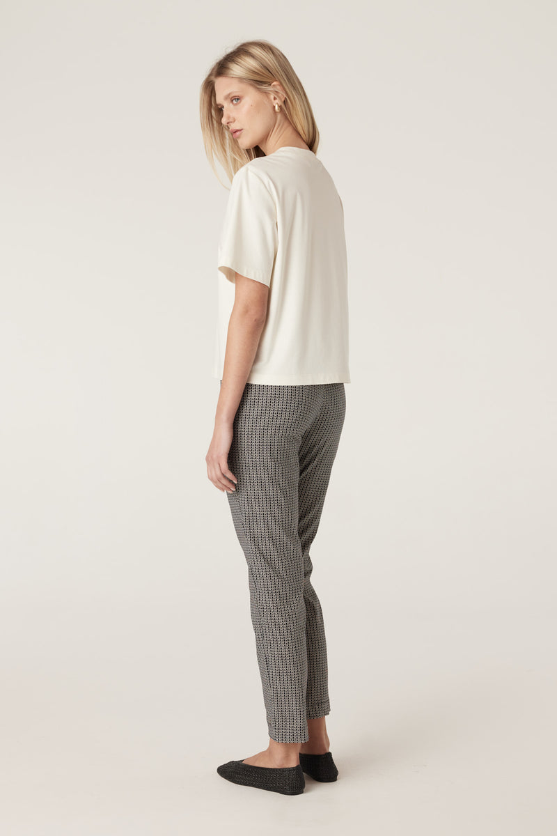 Pima Boxy Tee - Ecru-Basics-Cable Melbourne