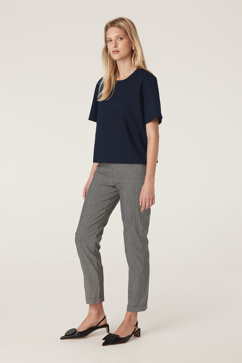 Pima Boxy Tee - Navy-Basics-Cable Melbourne