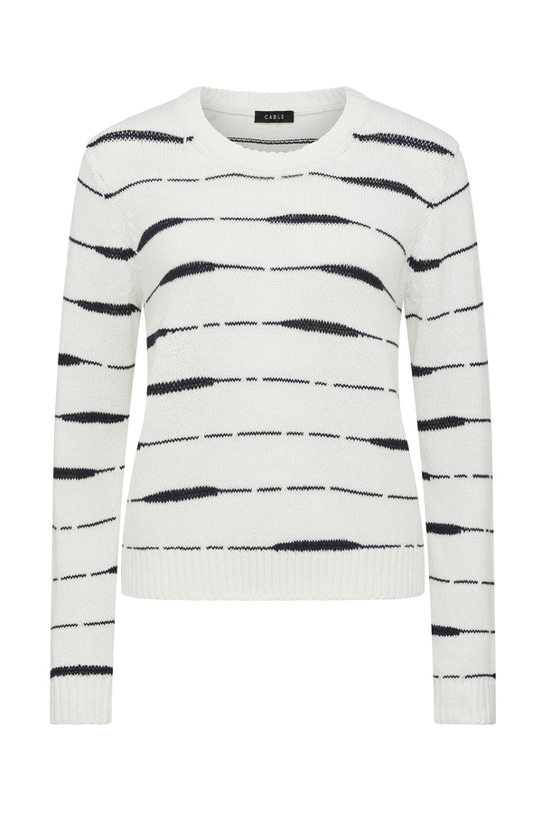 Flax Crew Jumper - Navy Stripe