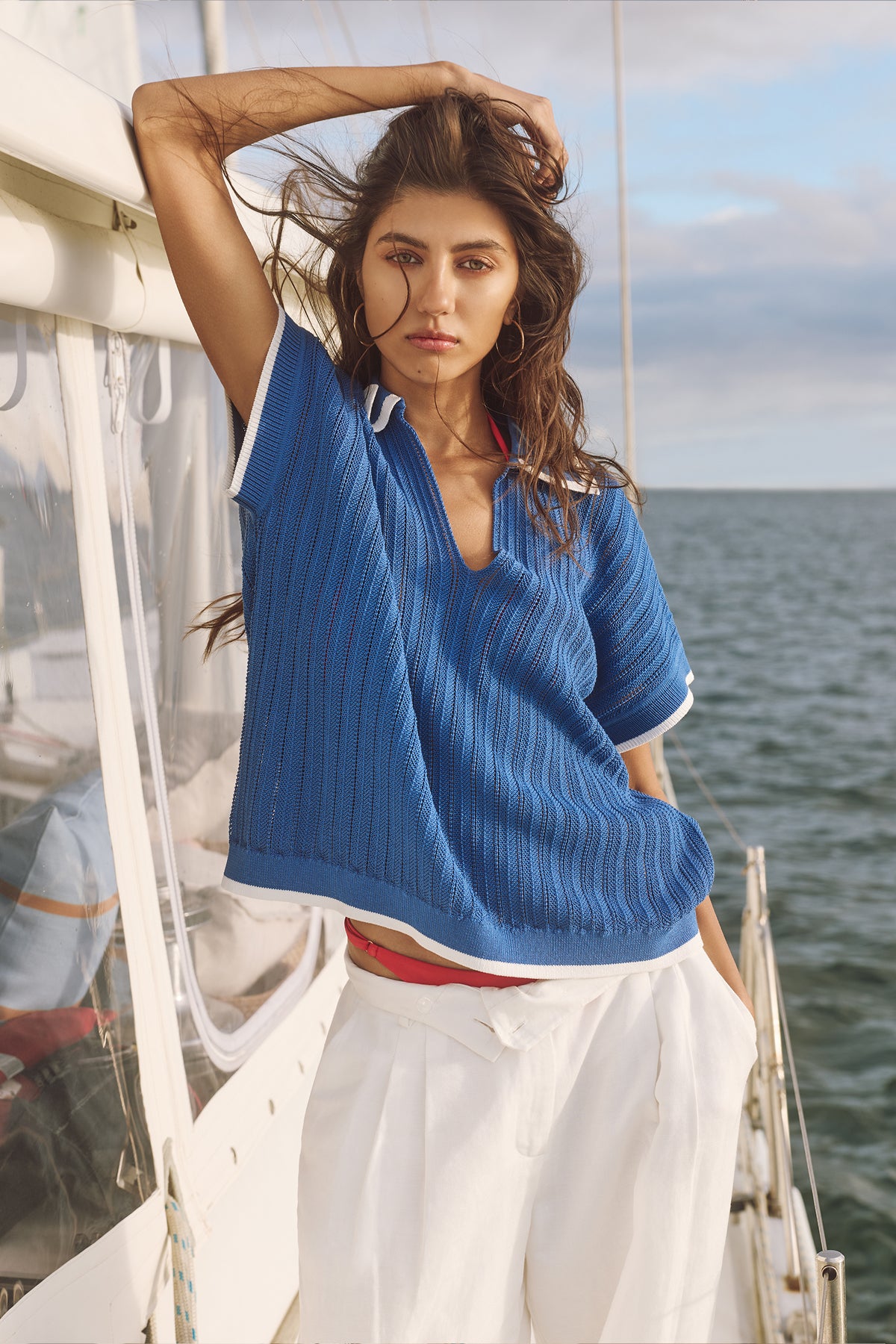 Marco Cotton Knit Top - Cobalt Blue
