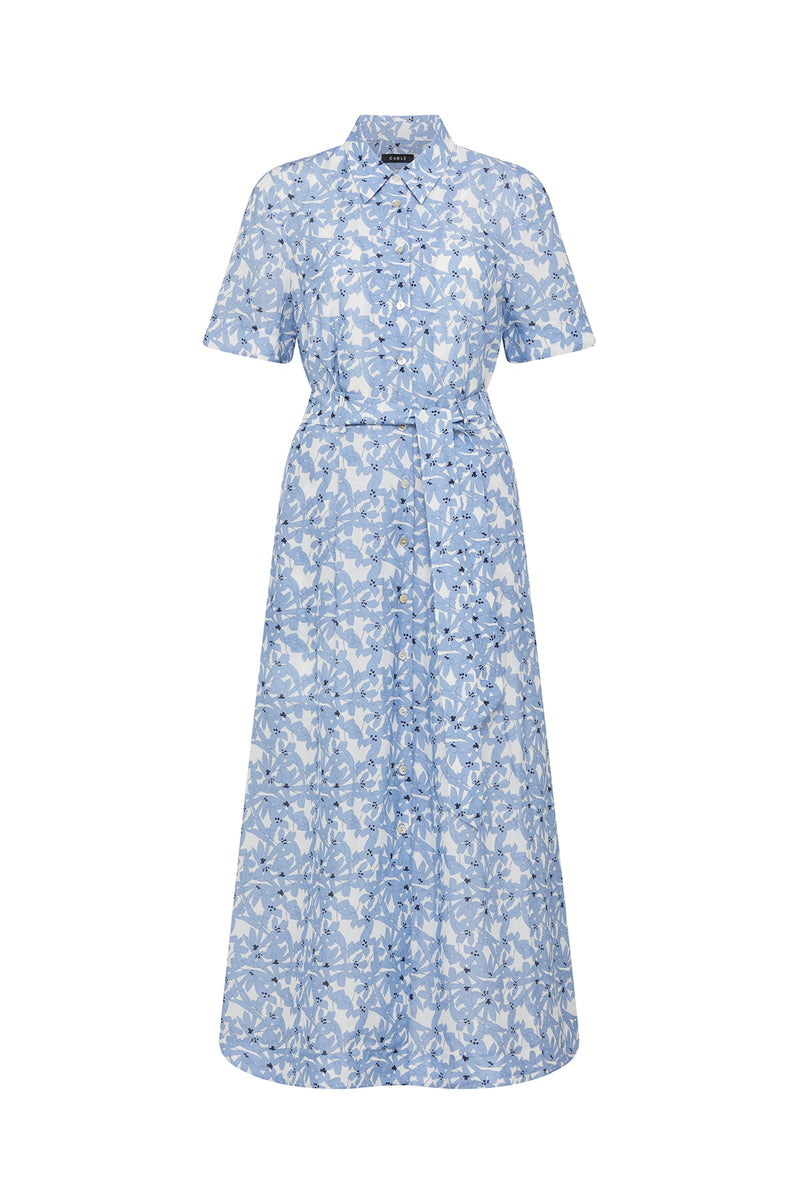 casual blue midi dress Juliette Momyknows Round Neck Ruched alana EU/UK Size:8 Formal dress