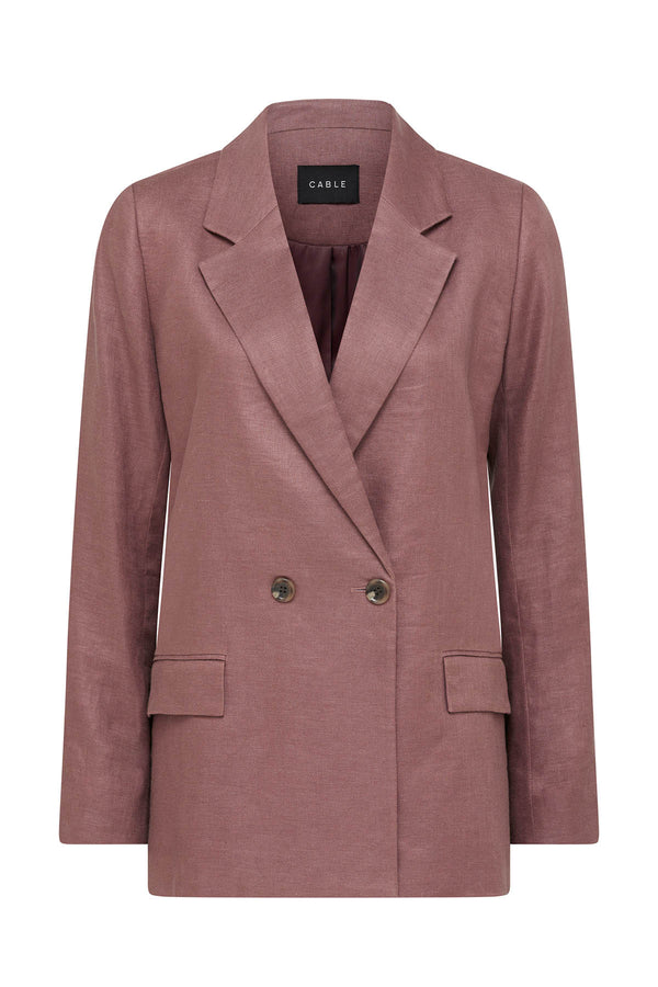Evelyn Linen Blazer - Berry