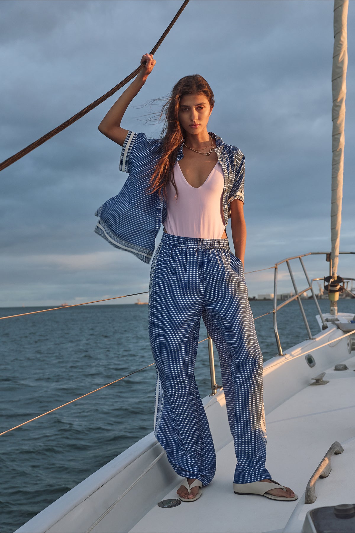 Serra Wide Leg Pant - Mediterranean Tile