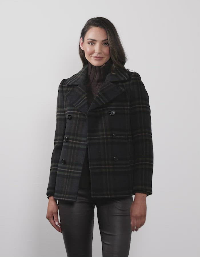 Highland Pea Coat  - Check