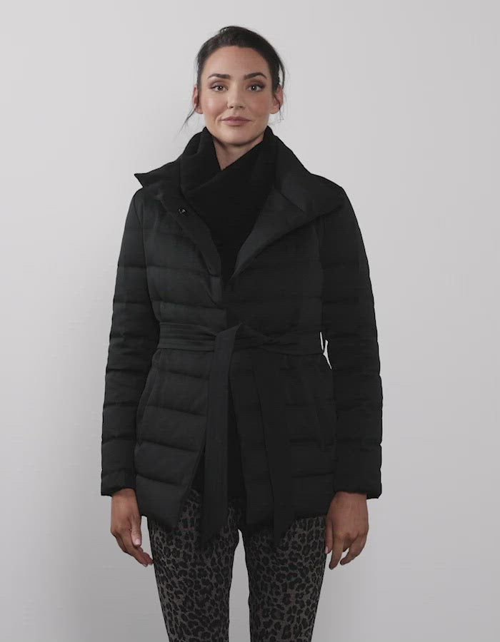 Melrose Wrap Puffer  - Black