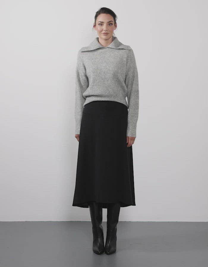 Alma Collared Jumper - Grey Marle