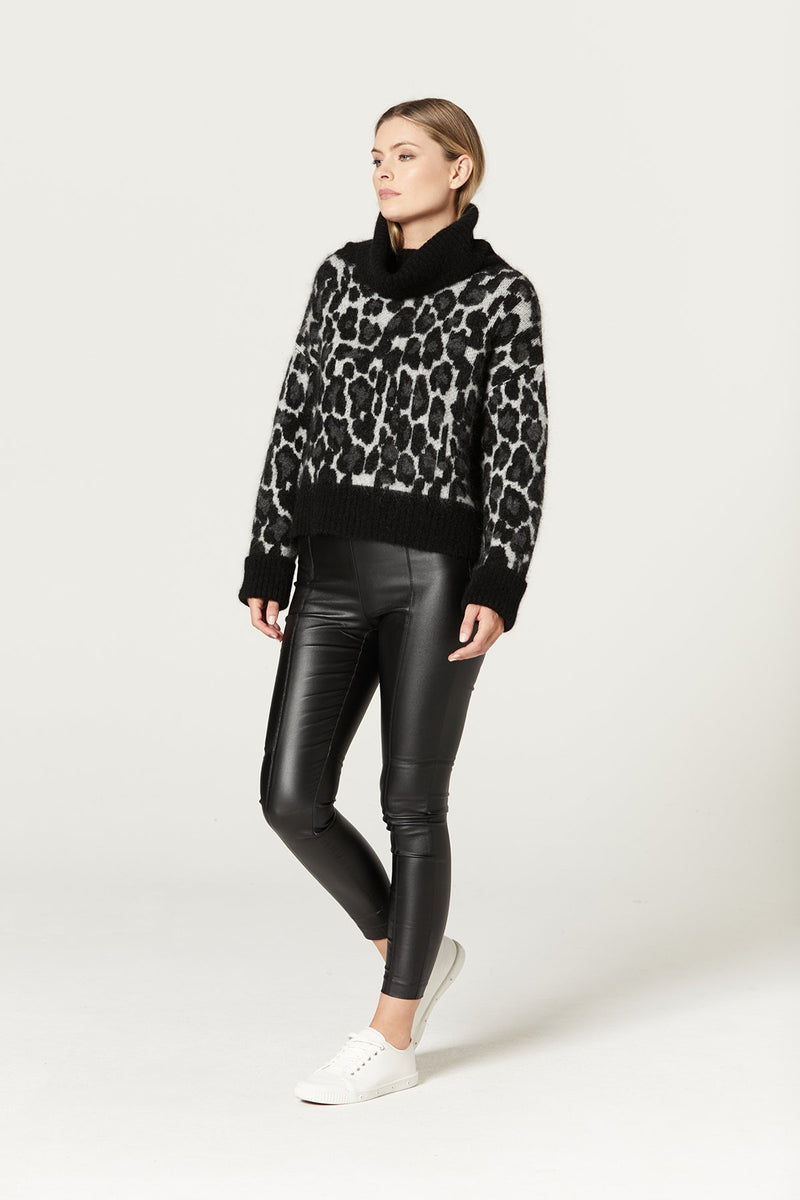 Animal Turtle Neck Jumper - Snow Leopard-Cable Melbourne-3