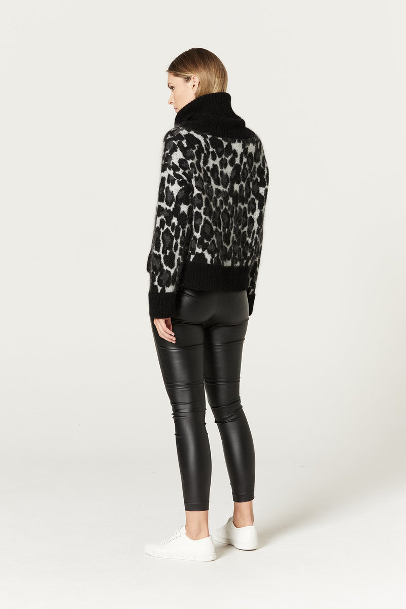 Animal Turtle Neck Jumper - Snow Leopard-Cable Melbourne-4
