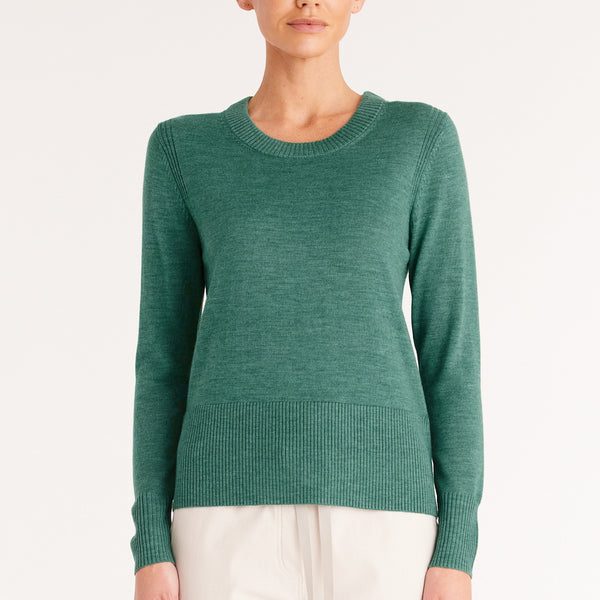 Nina Merino Crew Jumper - Sea Green – Cable Melbourne