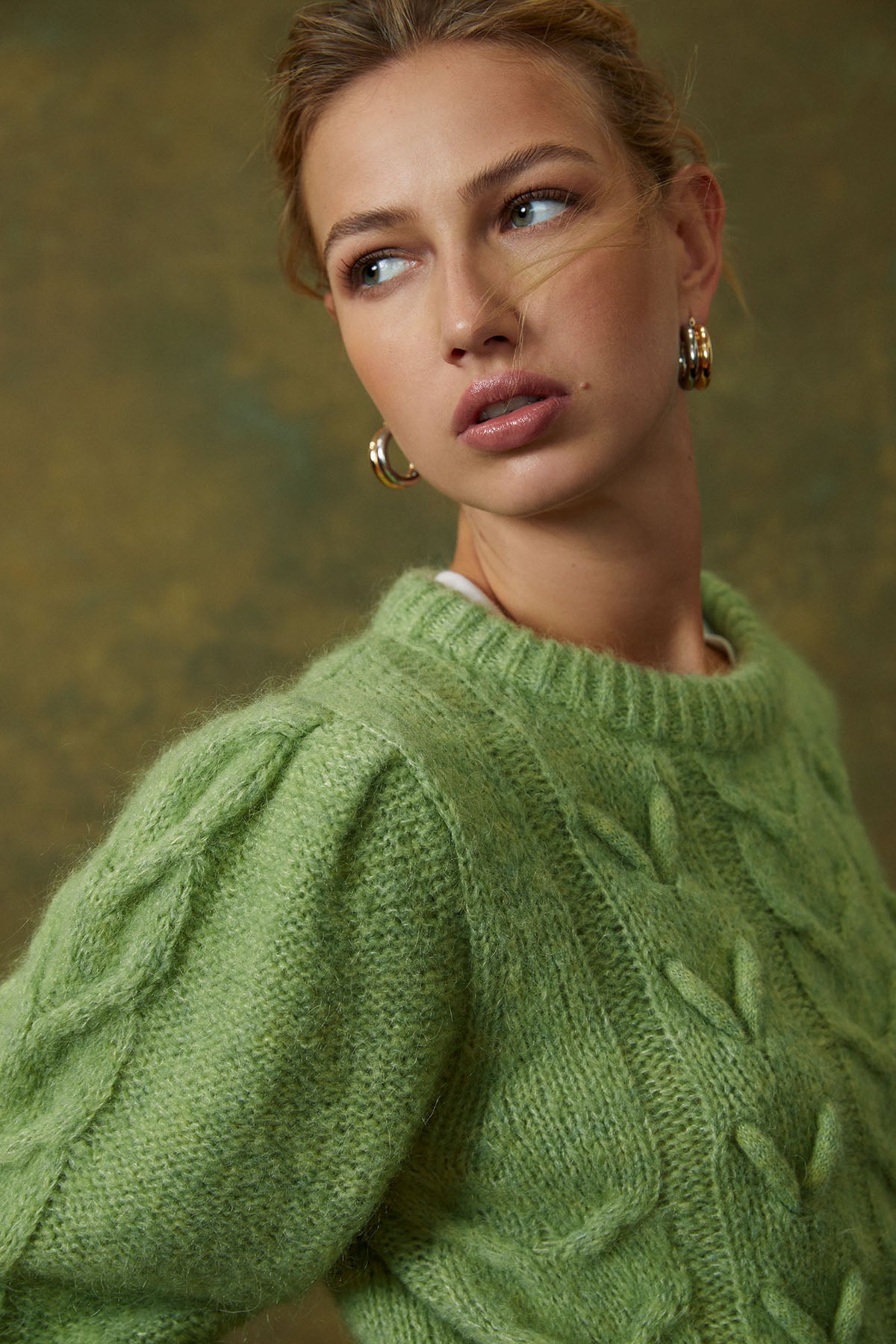 Jagger Cable Jumper Pistachio Green Cable Melbourne