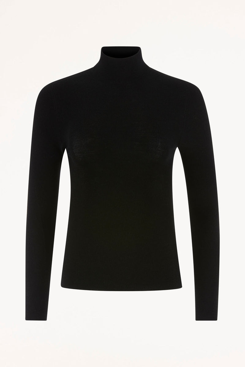 Seamless Merino Turtle Neck - Black – Cable Melbourne