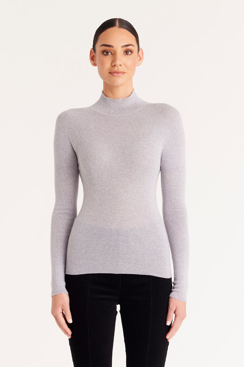 Seamless Merino Turtle Neck - Grey Marle – Cable Melbourne