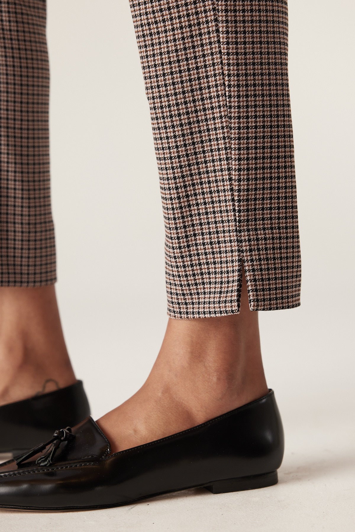 andmary Ribbon check mini pants beige S ANDMARY】Ribbon check mini