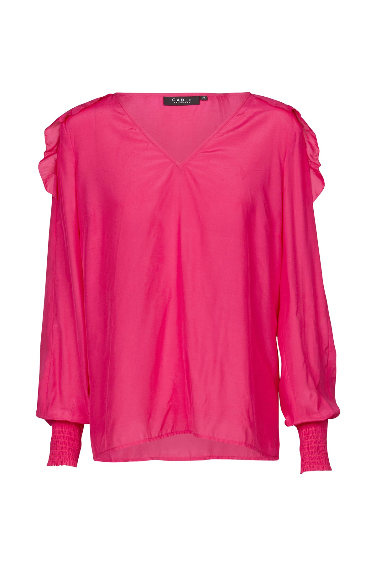 Ginger Drape Blouse - Hibiscus – Cable Melbourne